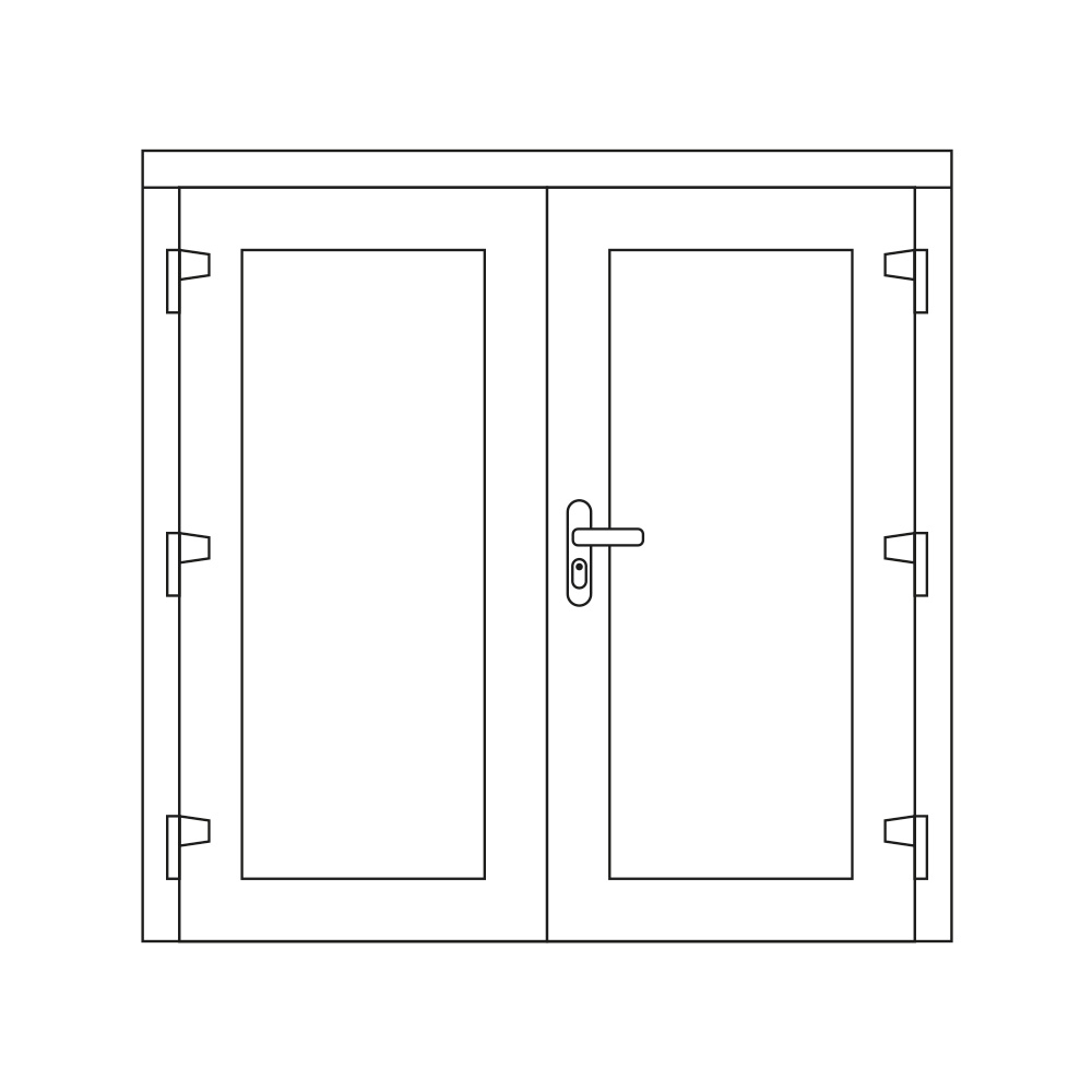 Dubbele deur met effen paneel