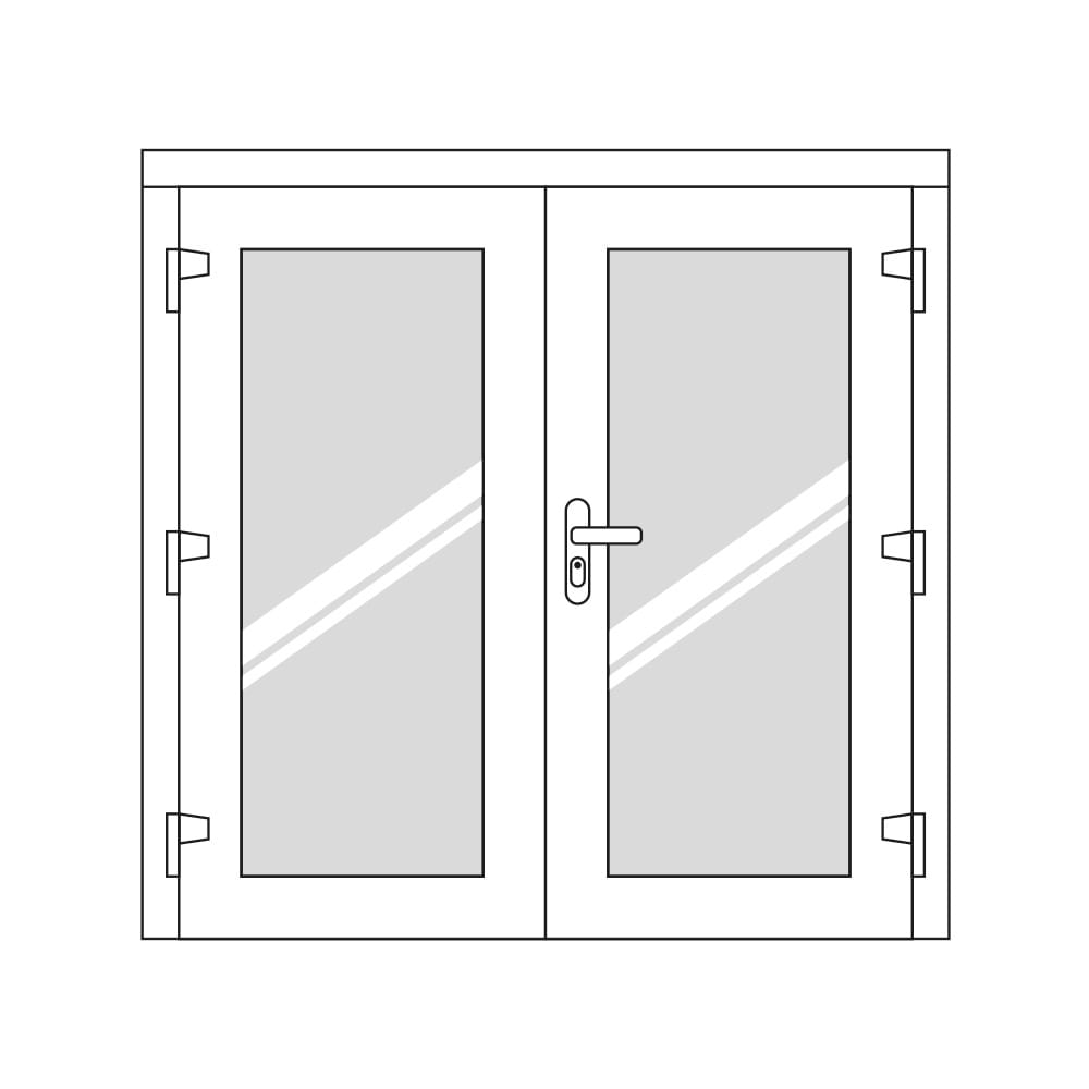 Dubbele deur met glas